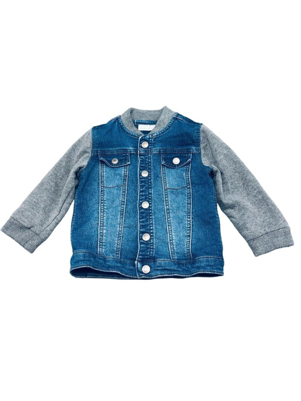 First Impressions jean jacket silver snap t-shirt sleeves 24 months READ